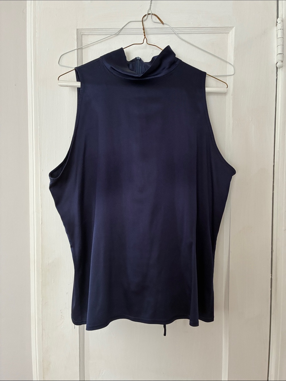 Worth Navy Sleeveless Mock Neck Camisole